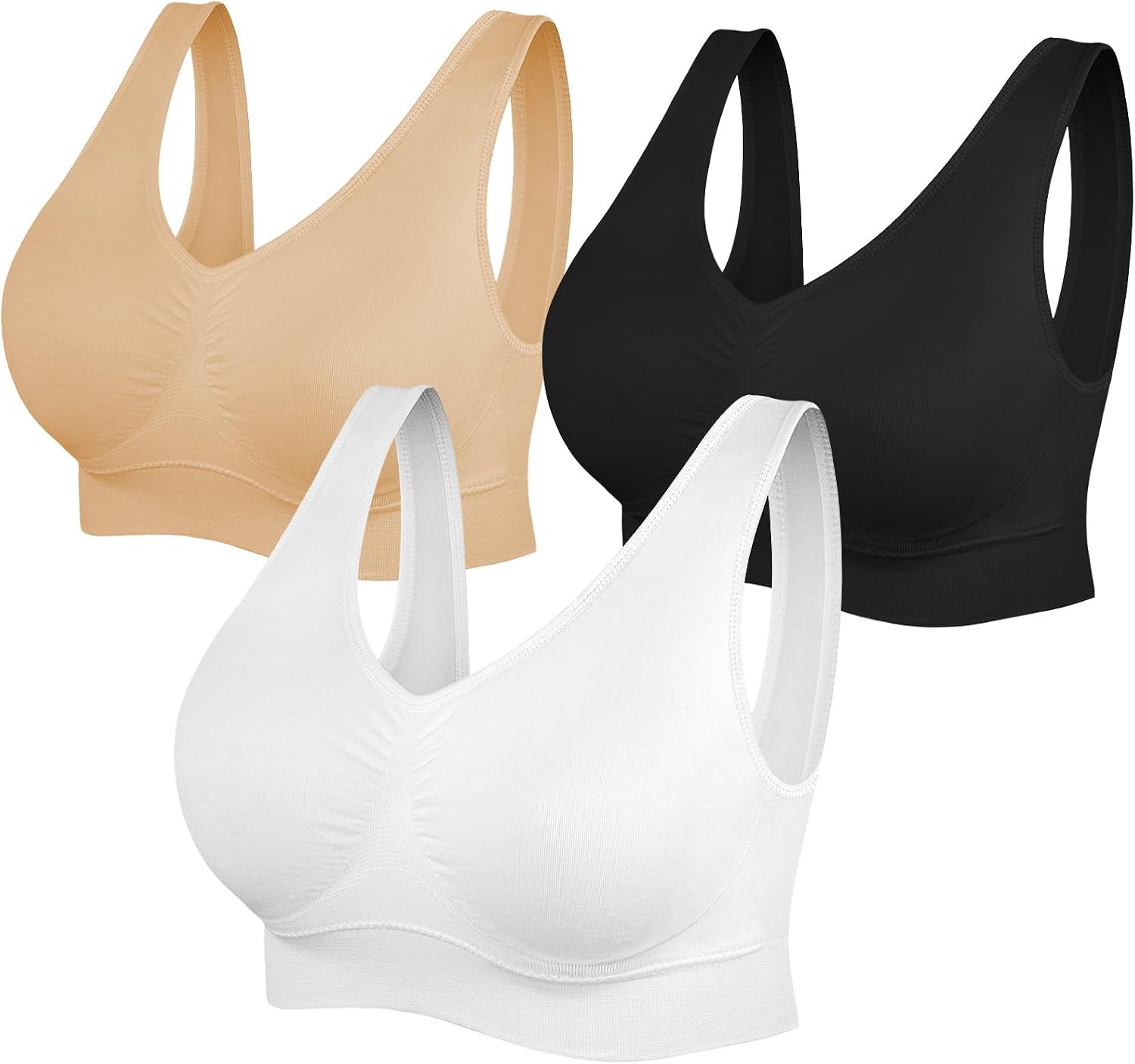 Women's 3-Pack Yoga Seamless Sports Bra