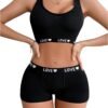 Women's Letter Print Bra and Panty Set
