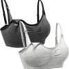 2PACK Nursing Maternity Bra for Pregnancy Women Breastfeeding Comfortable Sleeping with Extenders